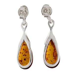 Amber Earrings - GIA Certified Baltic Amber Earrings "Tina" - Dangle Earrings - Sterling Silver Jewelry Collection