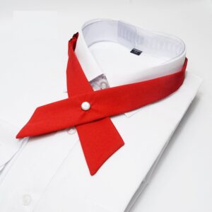 Tie for Men Women Adjustable Criss-Cross Bowtie School Uniform Pre Tied Bows for Girls Neck Tie Accessories Bowtie03 (Red)