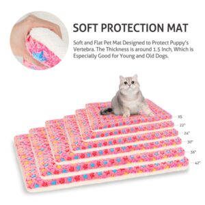 Mora Pets Dog Bed Crate Pad Ultra Soft Pet Bed with Cute Star Print Washable Crate Mat for Large Medium Small Dogs Reversible Fleece Dog Crate Kennel Mat Cat Bed Liner 21 x 12 inch Pink