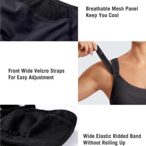 SYROKAN Front Adjustable Sports Bras for Women High Impact Wirefree Comfort No Bounce Support Workout Running Bra Black 36B