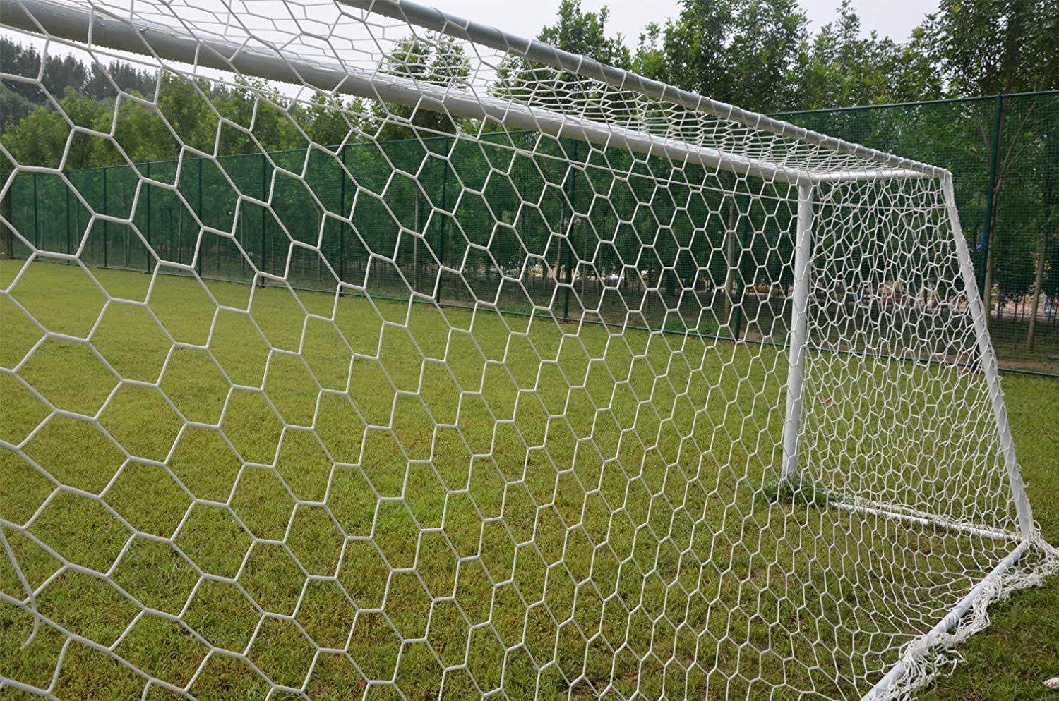 Aoneky Polyester Soccer Goal Net - 24 x 8 Ft - 4 mm Cord - Replacement Full Size Football Post Net- Heavy Duty Soccer Netting - NOT Include POSTS