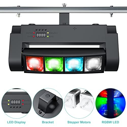 BETOPPER Stage Light, Moving Head DJ Light for Parties, RGBW 8x3W Spider LED Light, Sound Activated & DMX-512 Control for Party, Pub, Club, Wedding Event, Carnival Festival, Disco Stage Lighting