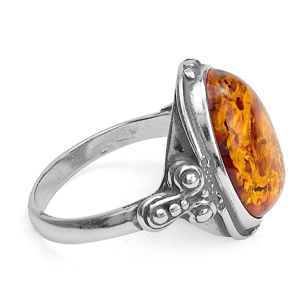 Ian and Valeri Co. Amber Sterling Silver Large Oval Ring