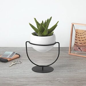 Umbra 1009251-748 Nesta, Table Top or Hanging Modern Planter, Ideal Succulent Plant Holder, White/Black,Single Planter