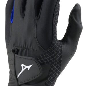 Mizuno 2018 RainFit Men's Golf Glove, Pair, Black/Royal, Medium/Large