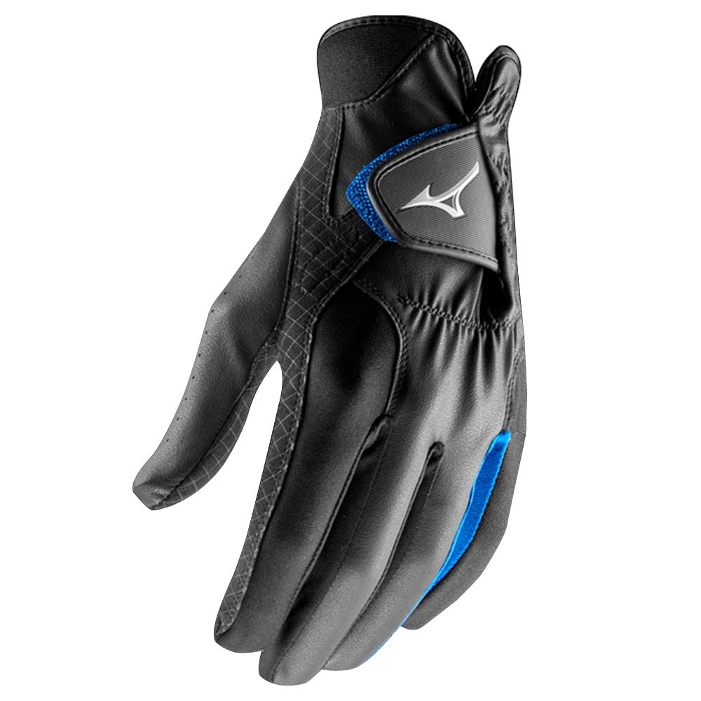 Mizuno 2018 RainFit Men's Golf Glove, Pair, Black/Royal, Large