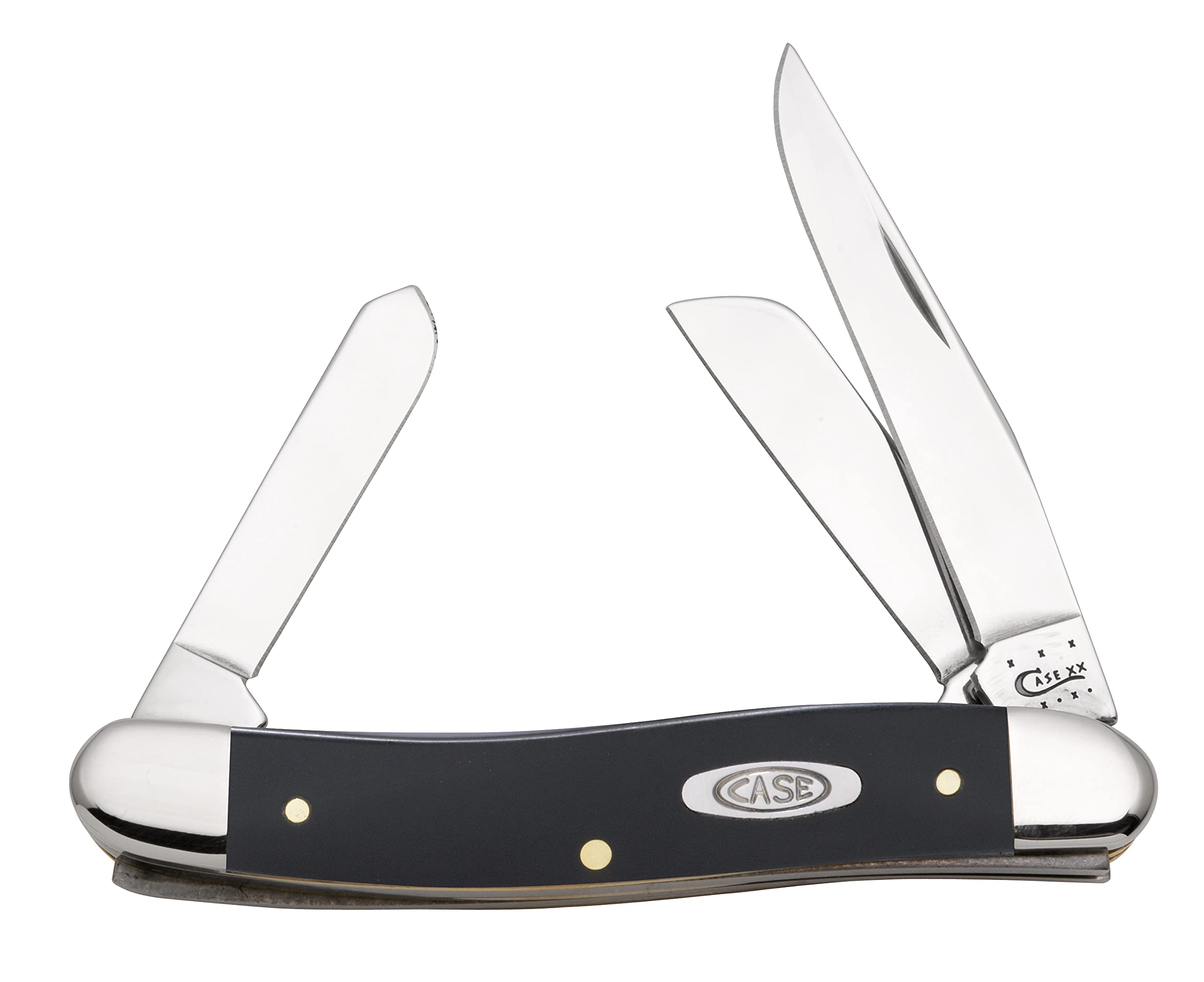 Case XX WR Pocket Knife Black Synthetic Cv Medium Stockman Item #22351 - (2318 Cv) - Length Closed: 3 5/8 Inches