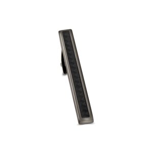 MERIT OCEAN Men Tie Bar Clip 2.2" Inches Brass Gun-black Plated Carbon Fiber Regular Fashion Tie Bar Clips (Gun black)