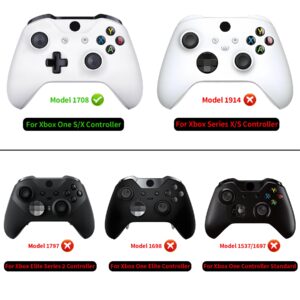 eXtremeRate Textured Red Back Panels, Comfortable Non-Slip Side Rails, 3D Splashing Handles, Game Improvement Replacement Parts for Xbox One X S Controller