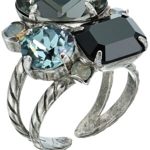 Sorrelli Black Onyx Emerald Cluster Ring, Size 7-9