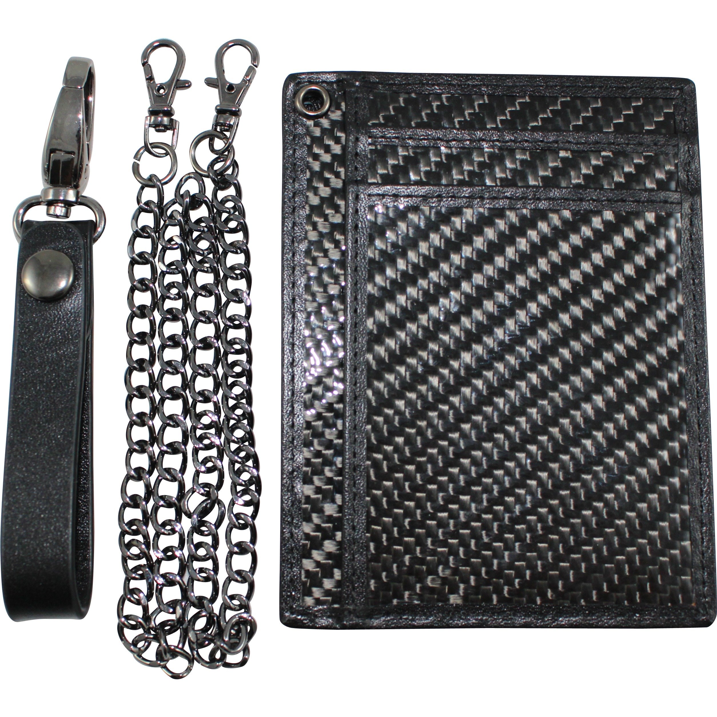 Minimalist Carbon Fiber RFID Blocking Anti-Theft Wallet w/Removable Chain