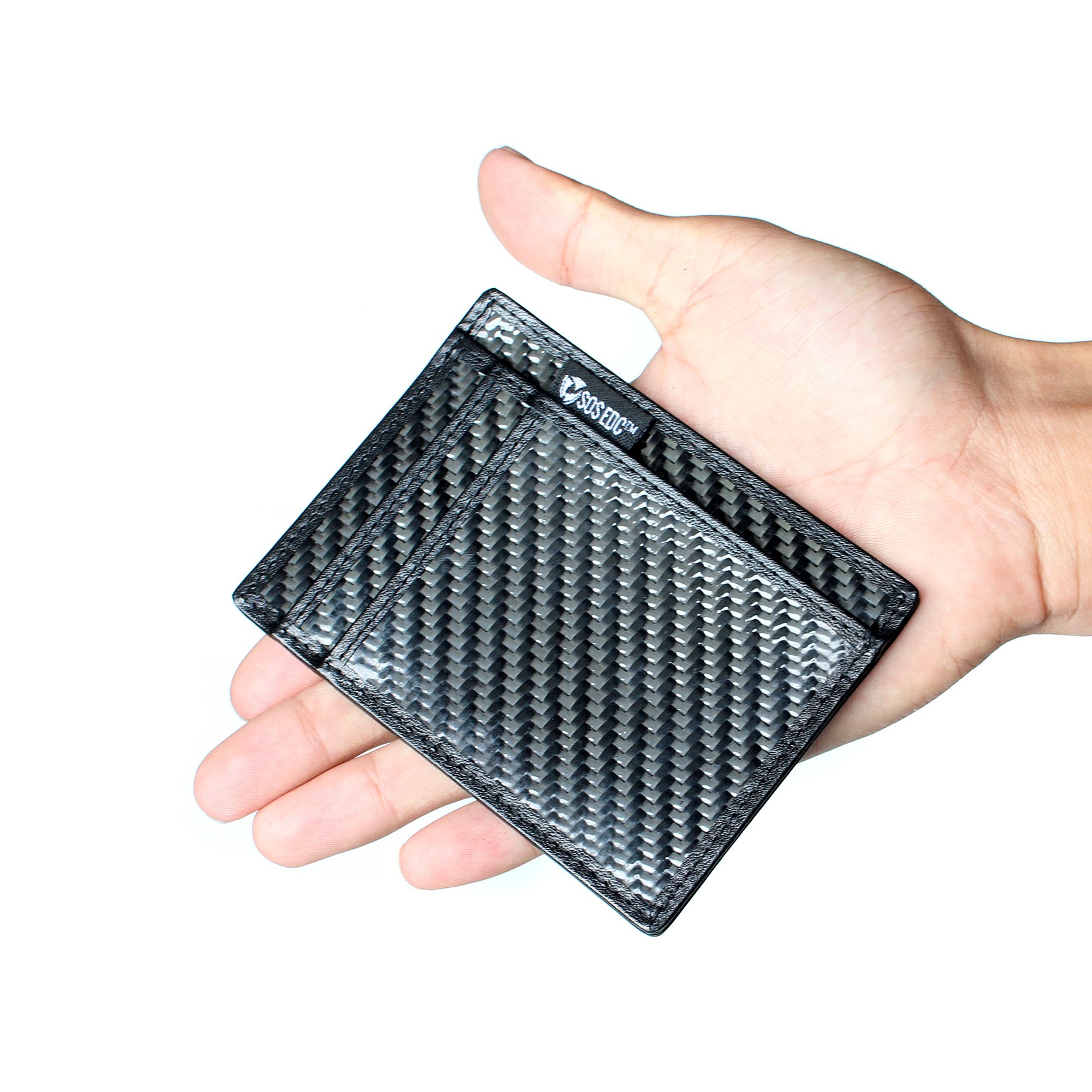 Minimalist Carbon Fiber RFID Blocking Anti-Theft Wallet w/Removable Chain