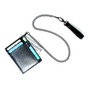 Minimalist Carbon Fiber RFID Blocking Anti-Theft Wallet w/Removable Chain