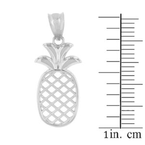 925 Sterling Silver Cut-Out Tropical Fruit Pineapple Charm Pendant