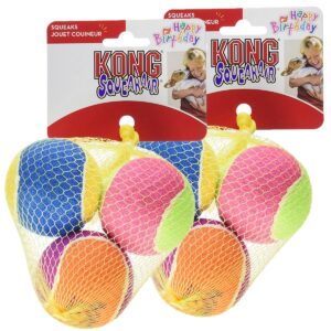 kong air dog squeakair birthday balls dog toy, medium, colors vary (6 balls)