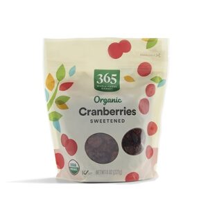 365 by whole foods market, organic dried sweetened cranberries, 8 ounce