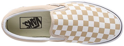 Vans Unisex Adults' Classic Slip on Trainers, Beige ((Checkerboard) Frappe/True White Qco), 7.5 UK 41 EU