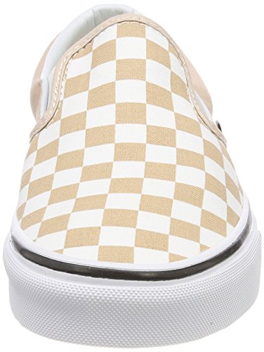 Vans Unisex Adults' Classic Slip on Trainers, Beige ((Checkerboard) Frappe/True White Qco), 7.5 UK 41 EU