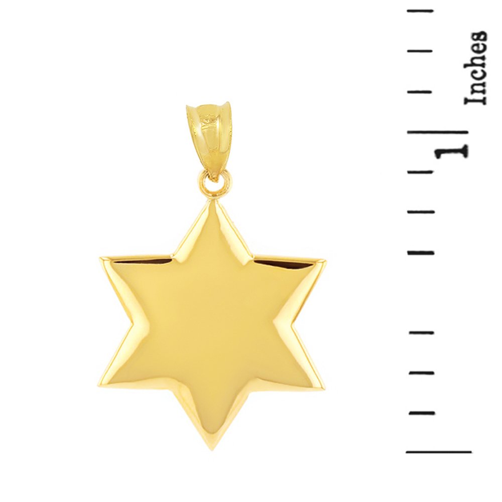 High Polish 14k Yellow Gold Six Point Star Charm Pendant