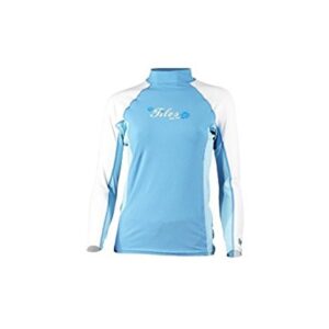 tilos women's 8 oz long sleeve rashguard scuba dive ladies rash guard anti-uv (blue, md)