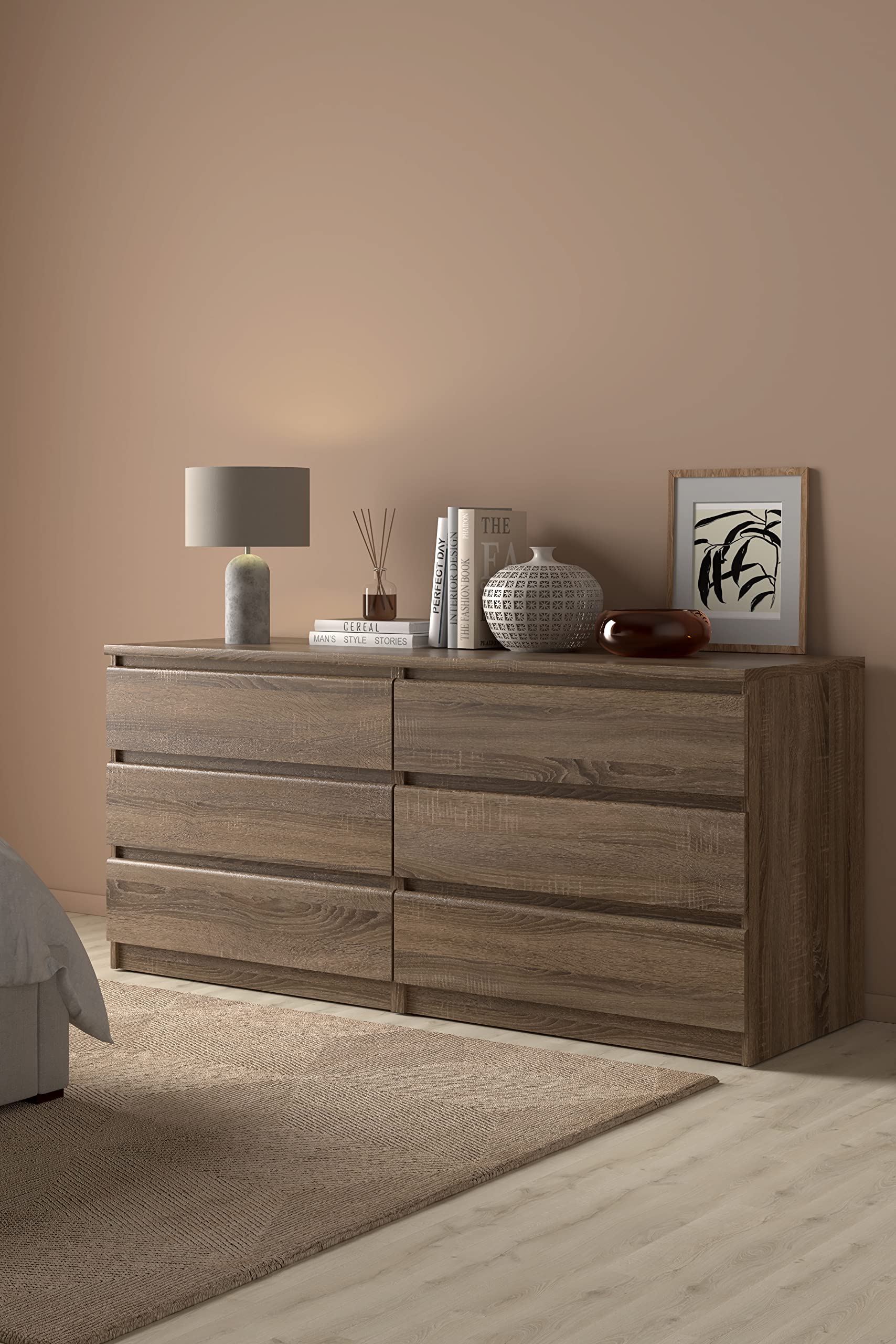 Tvilum Scottsdale 6 Drawer Double Dresser, Truffle