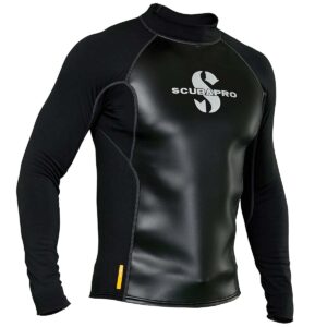 scubapro men's hybrid thermal diving top, long-sleeve, 3x-large, black