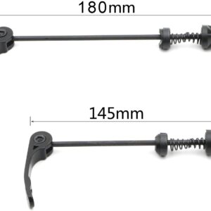 DEER U Road Mountain Bicycle MTB Wheel Hub Front and Rear Skewers Quick Release Clip Bolt Lever Axle QR 145/180 mm, a Pair (Black)