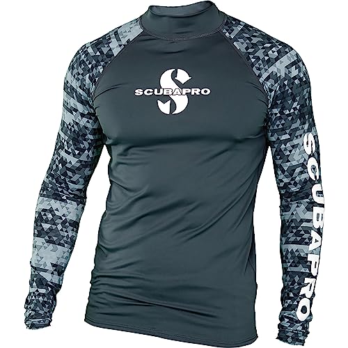 SCUBAPRO UPF 50 Rash Guard Long-Sleeve Men’s Diving Shirt (Large, Graphite)