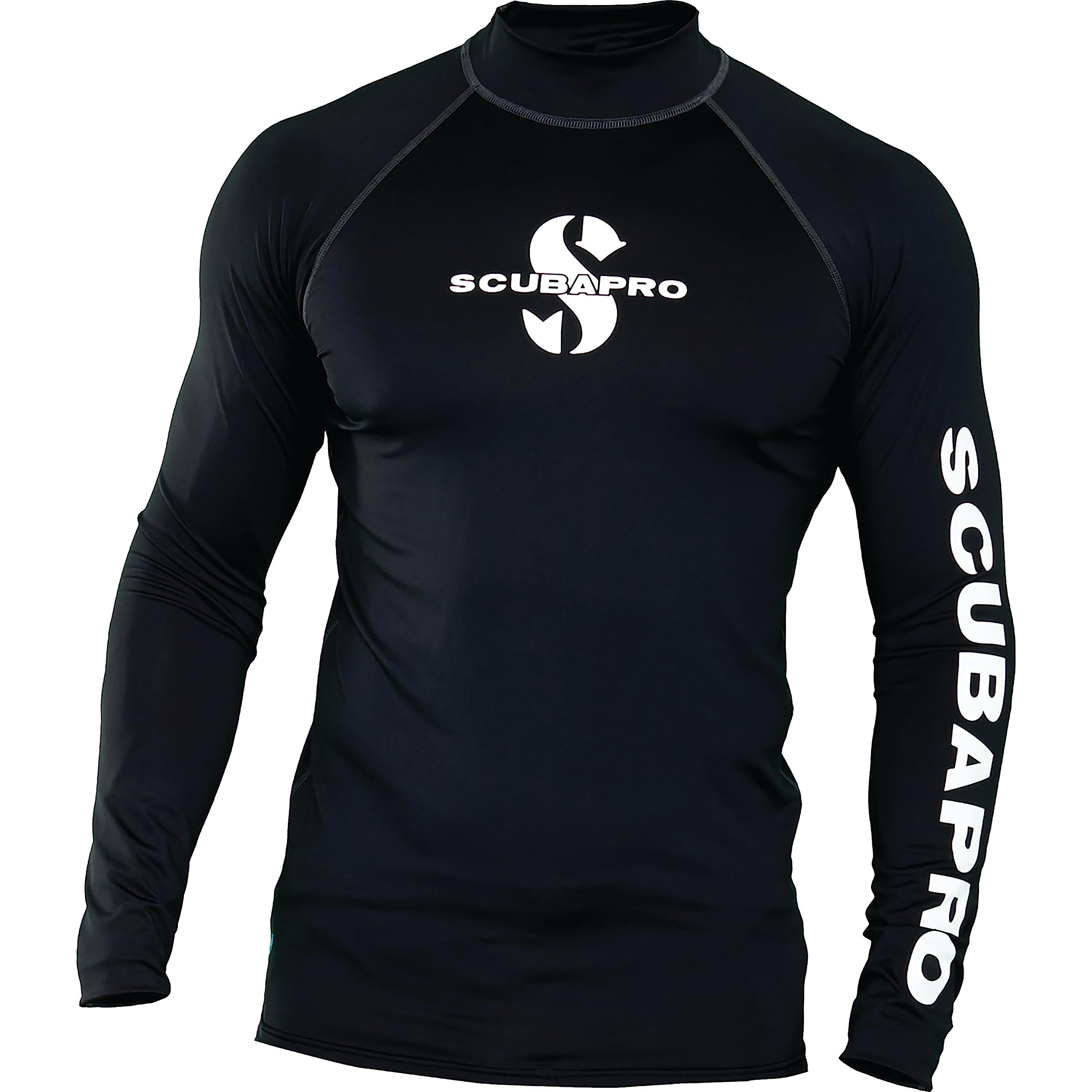 SCUBAPRO Men's Standard UPF 50 Rash Guard, Long Sleeve, Black, XL