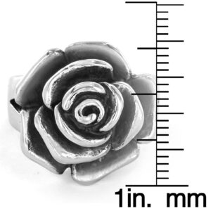 West Coast Jewelry | ELYA Stainless Steel Blooming Antiqued Rose Ring - Size 8