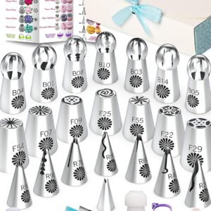 APRON HEROES - Russian Piping Tips, 69Pcs, Cupcake, Frosting Piping Kit, Edible Flowers, Cake Decorating Kit, Frosting, Baking Accessories, & Supplies