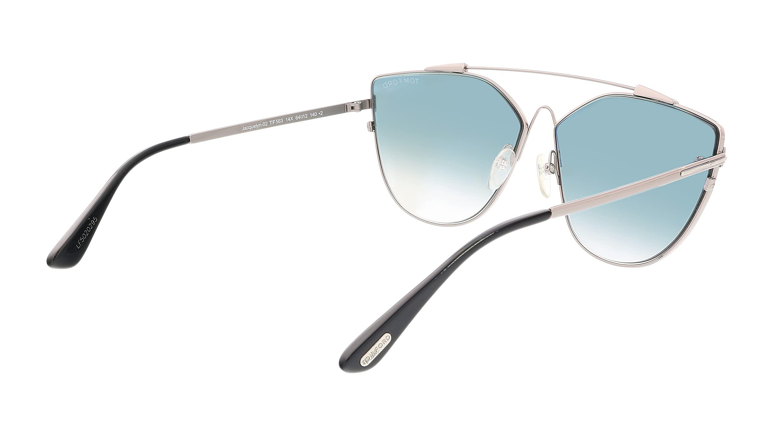 Tom Ford Butterfly Sunglasses TF563 Jacquelyn-02 14X Ruthenium/Black 64mm FT0563