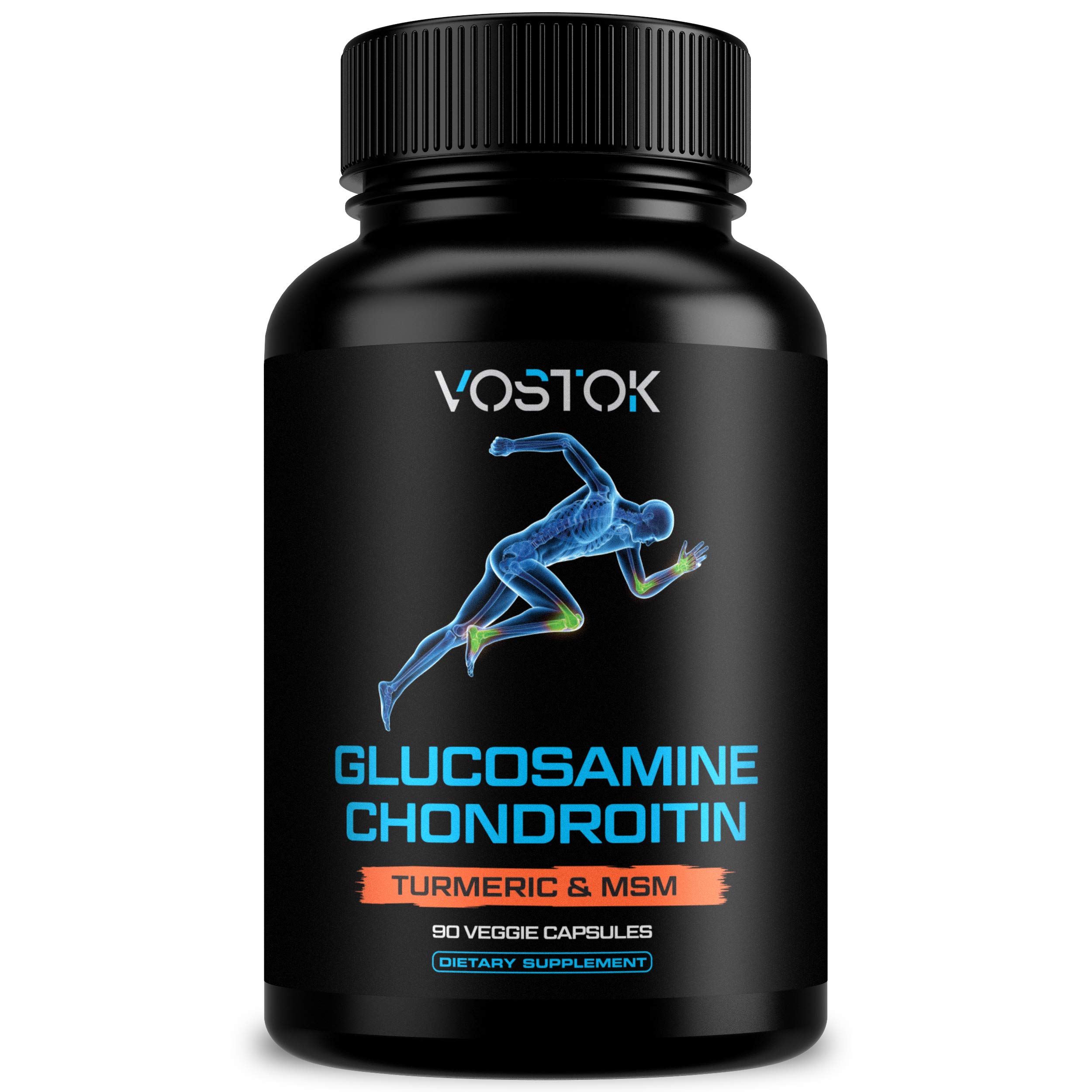 Glucosamine Chondroitin with Turmeric MSM Boswellia - Natural Joint Supplement for Men and Women - Supports Healthy Joint Structure, Function & Comfort - Non-GMO and Gluten Free - 90 Capsules