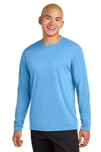 clothe co. long sleeve workout shirts for men, dry fit shirts for men, long sleeve gym shirts men (available in big & tall), m, carolina blue