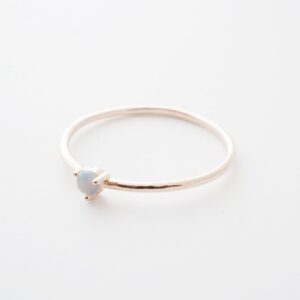 Honeycat Opal Orb Crystal Ring in 18k Rose Gold Plate | Minimalist, Delicate Jewelry (Rose Gold 6)