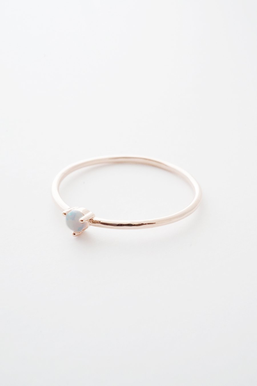 Honeycat Opal Orb Crystal Ring in 18k Rose Gold Plate | Minimalist, Delicate Jewelry (Rose Gold 6)