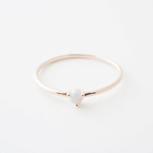 Honeycat Opal Orb Crystal Ring in 18k Rose Gold Plate | Minimalist, Delicate Jewelry (Rose Gold 6)