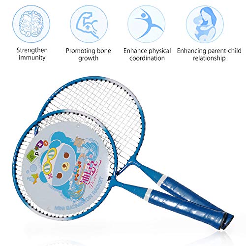 TINTON LIFE 1 Pair Badminton Racket for Children Indoor/Outdoor Sport Game(Blue)