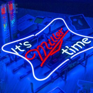 Mirsne Neon Signs, Glass Tube Neon Lights, 17 inch Neon Light Sign, The Best Bar Beer Wall Signs Lights for Bedroom Room Hotel Gameroom Party Decor Gifts.)