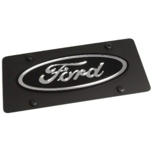 Eurosport Daytona Stainless Steel Black Ford Black Mirror Logo License Plate Frame 3D Novelty Tag