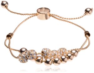 guess gold-tone two row beaded slider bracelet