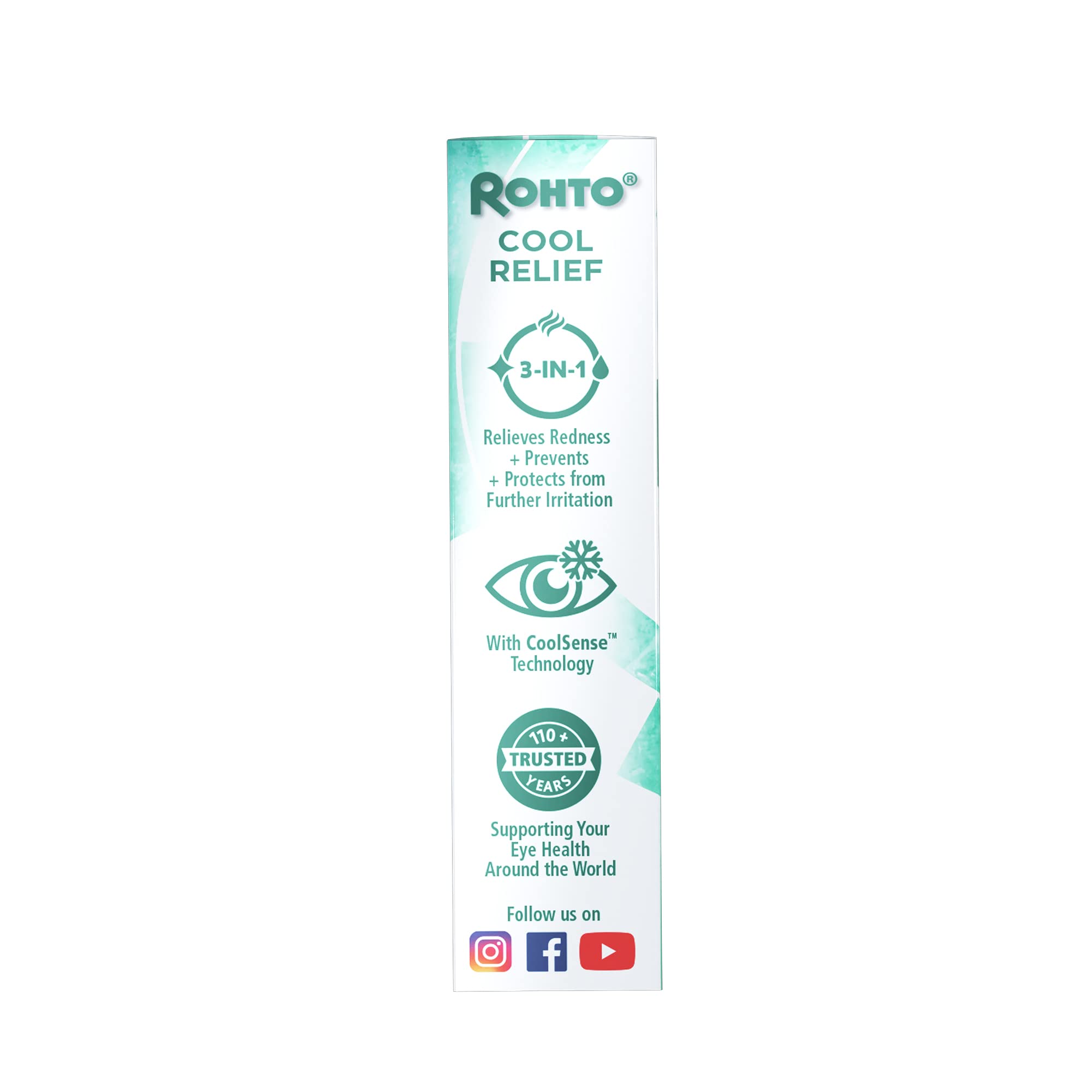 Rohto Cool Relief Redness Relief Lubricant Eye Drops - 0.4 fl oz, Pack of 3