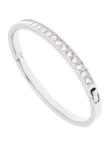 ted baker london clemara hinge crystal bangle bracelet for women (silver tone)