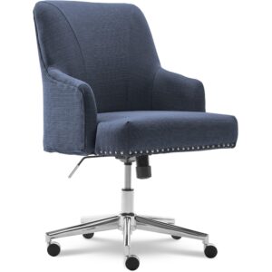 Serta Style Leighton Home Office Chair, Sanctuary Blue Twill Fabric 27.25D x 24W x 38.75H in