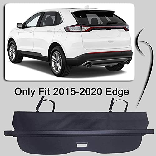 kaungka Cargo Cover Retractable for 2015-2024 Ford Edge Black (There is no Gap Between The Back Seats and The Cover)