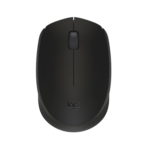 Logitech M170 Wireless Mouse for PC, Mac, Laptop, 2.4 GHz with USB Mini Receiver, Optical Tracking, 12-Months Battery Life, Ambidextrous - Black