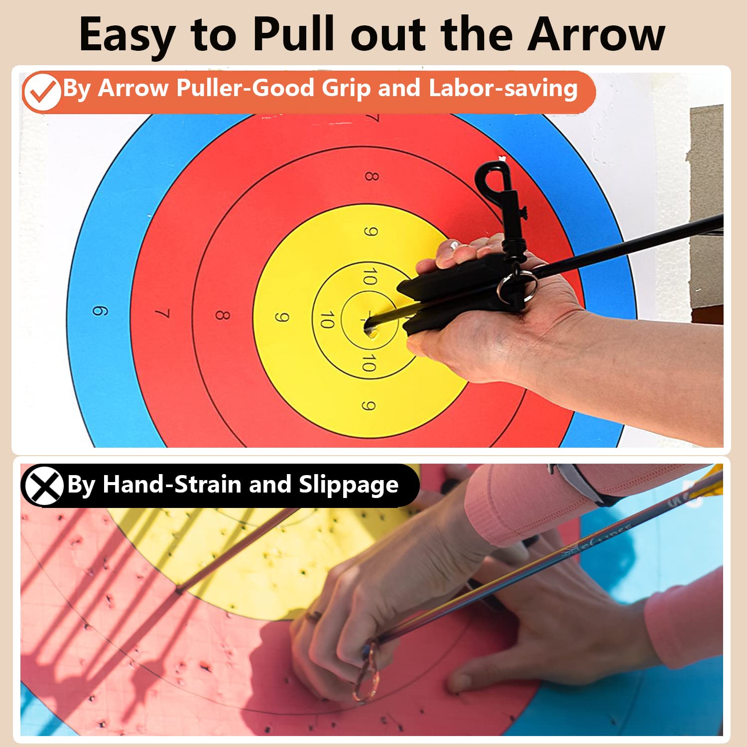 AUNKZL Molded Rubber Arrow Puller 3D Target Remover Black 2 pak Sunset