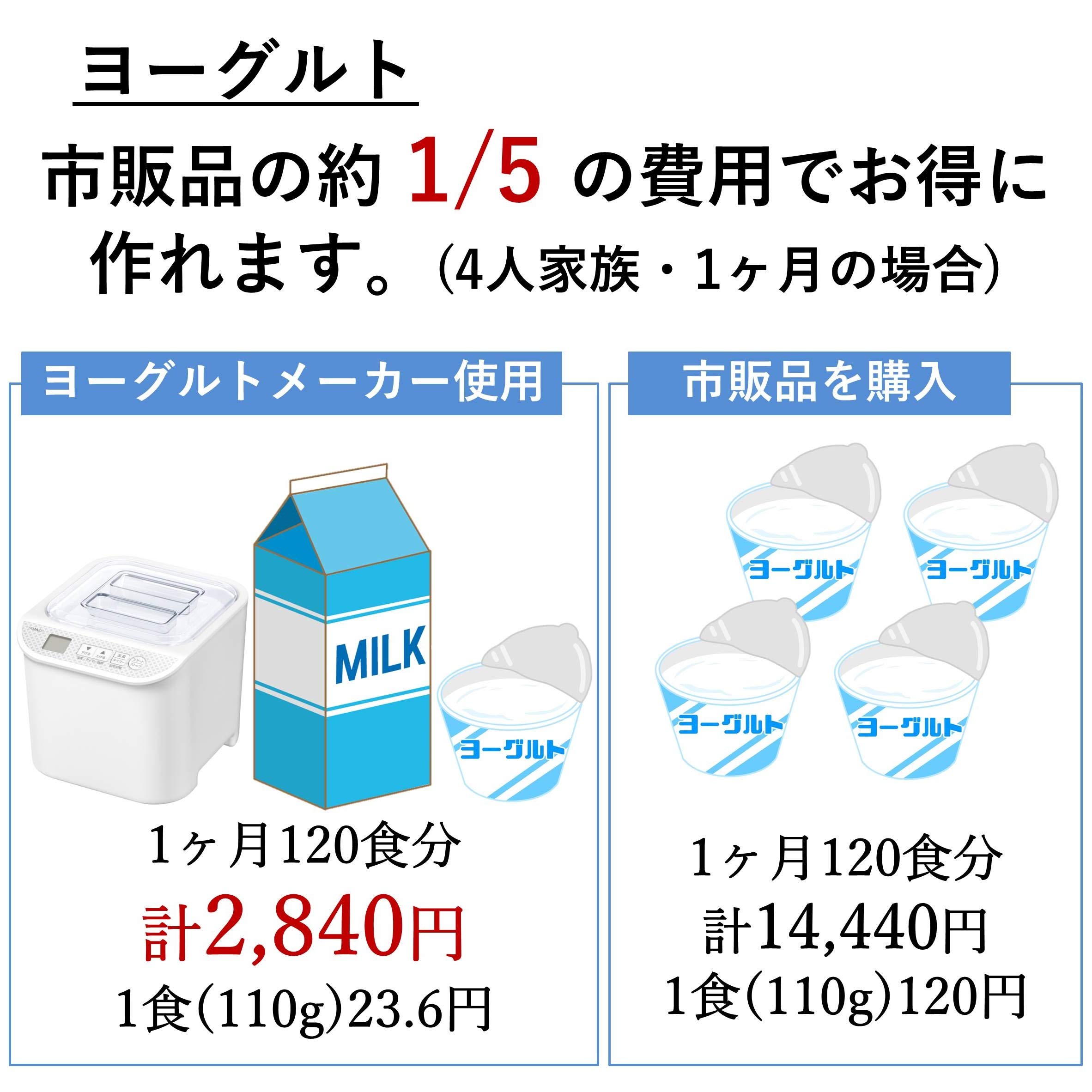 YAMAZEN Yogurt Maker"発酵美人 (Hakkou Bijin)" YXA-100(W)【Japan Domestic genuine products】