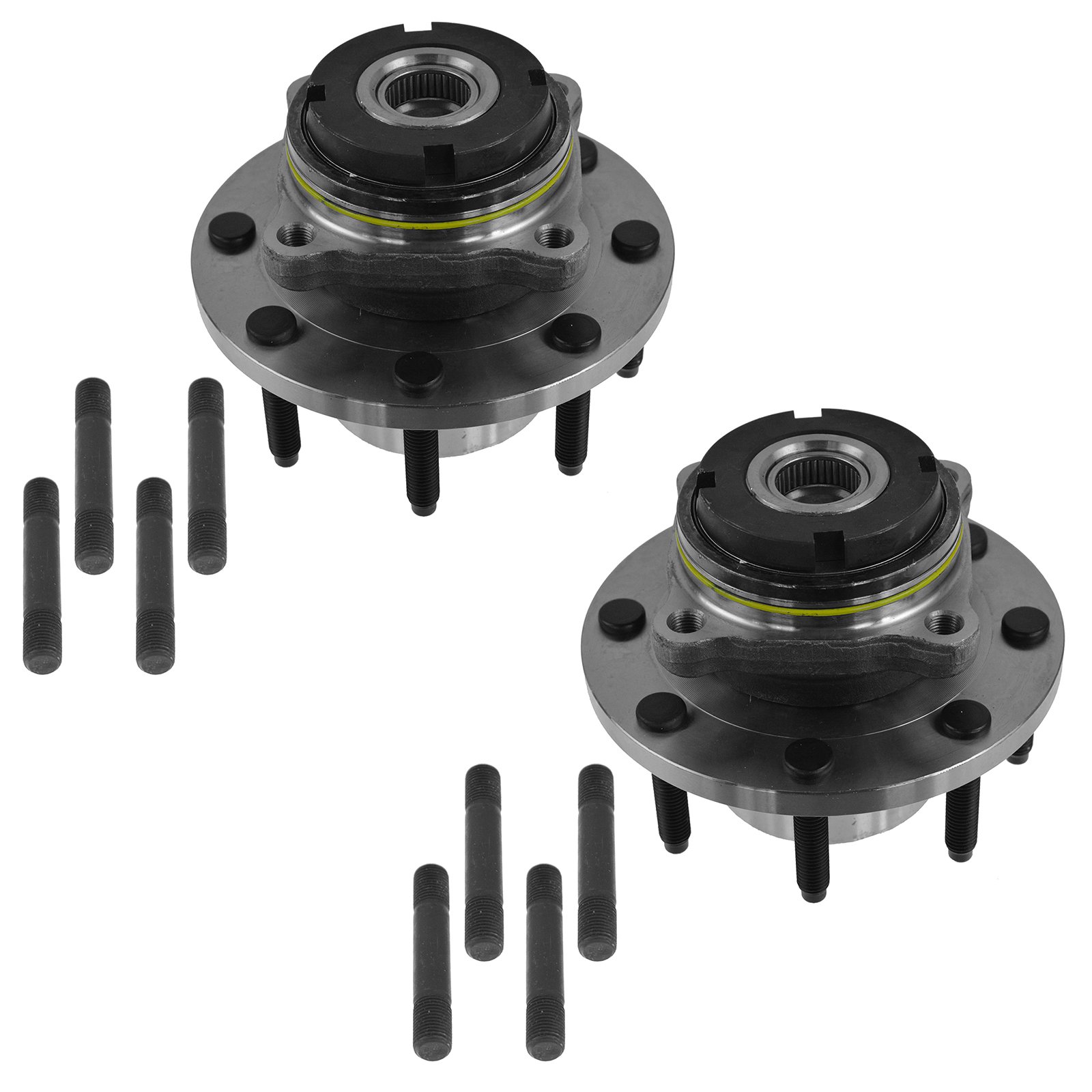 TRQ Front Wheel Hub Bearings Assembly Set Compatible with 1999-2001 Ford F-250 Super Duty F-350 Super Duty