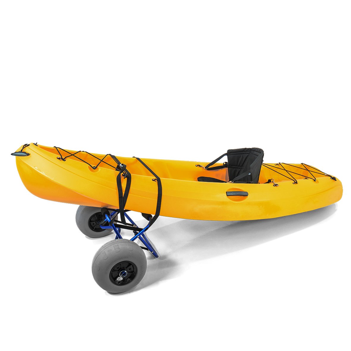 KAYAK CARRIER CART with Large Balloon Tires Heavy Duty Blue + Pump & Strap